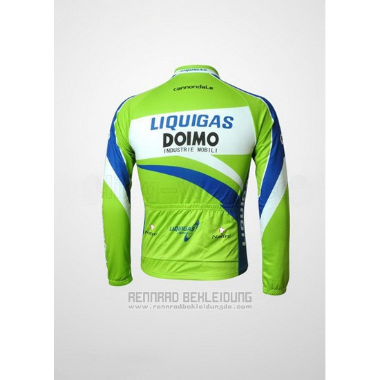 2010 Fahrradbekleidung Liquigas Doimo Blau und Grun Trikot Langarm und Tragerhose